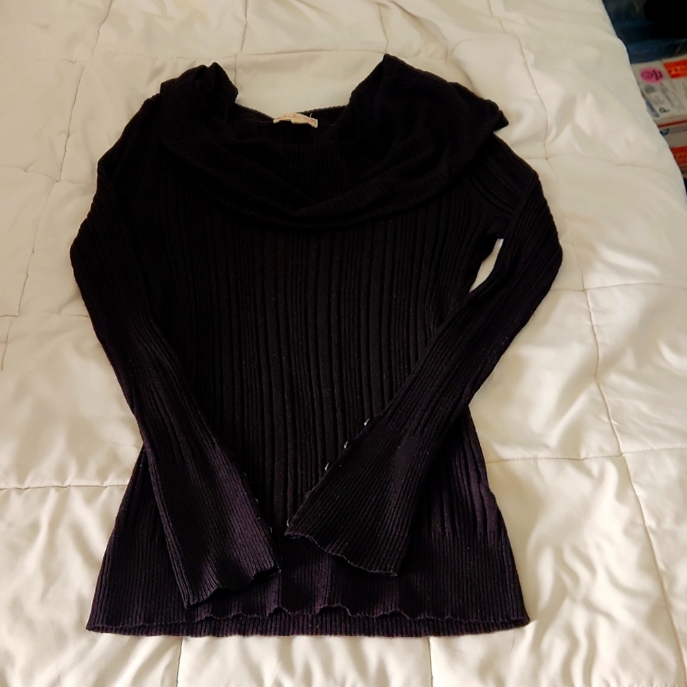 Juniors cowl neck black sweater,  size large,  brand It's Our Time